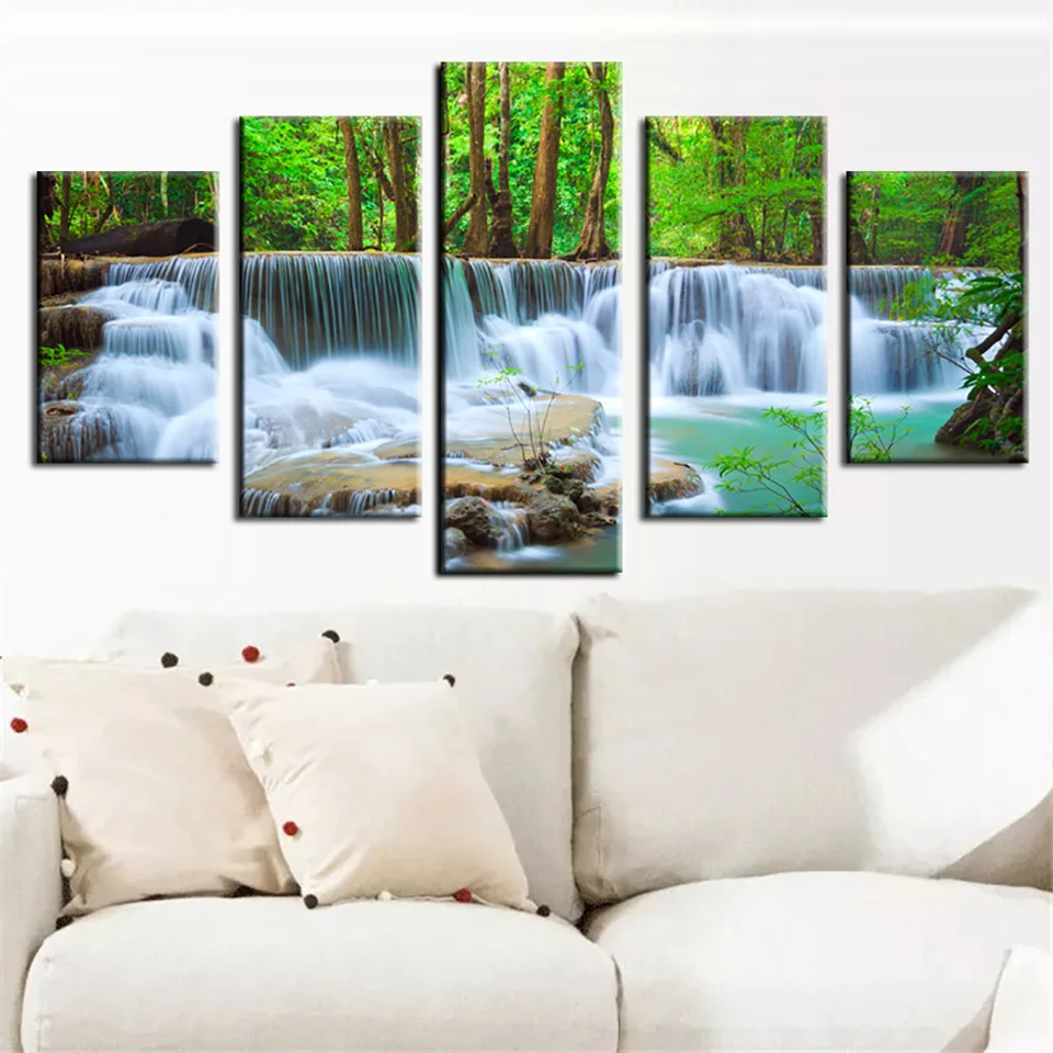 Waterfall Landscape Picture Wall Art HD Print Painting Canvas Living Room Decor Waterfall Landscape Picture Wall Art HD Print Painting Canvas Living Room Decor