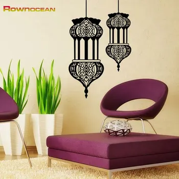 

New Islamic Lantern Vinyl Wall Stickers Muslim Pattern Arabic Art Wall Decals Mosque Home Mural Muurstickers Decoration M-04