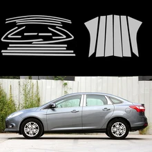 Stainless Steel Full Window Trim Decoration Strips For Ford Focus 3 Sedan 2012 2013 2014 Car Styling Car-covers 20