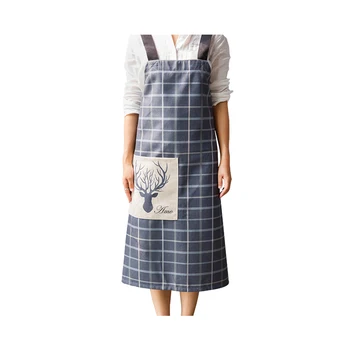 

2018 Senior Canvas Cute Deer Aprons Outsides Adjustable Kitchen Chef Aprons for Women men Cleaning Cooking Restaurant Waitress