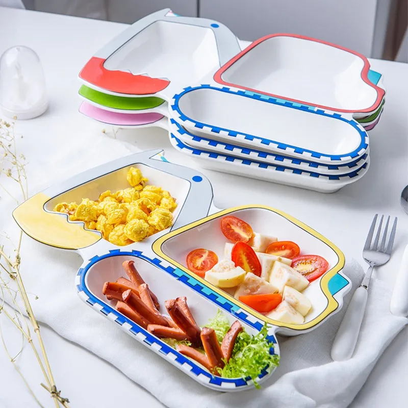 

New Tableware Children's Tableware Creative Excavator Modeling Breakfast Plate Lovely Home Ceramic Plate Sub-plate Child's Table