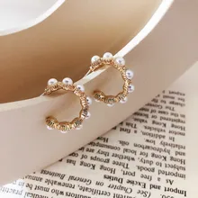 Классические геометрические жемчужные женские серьги-гвоздики с искусственным жемчугом, ретро жемчужные серьги, модные ювелирные изделия, Женские аксессуары