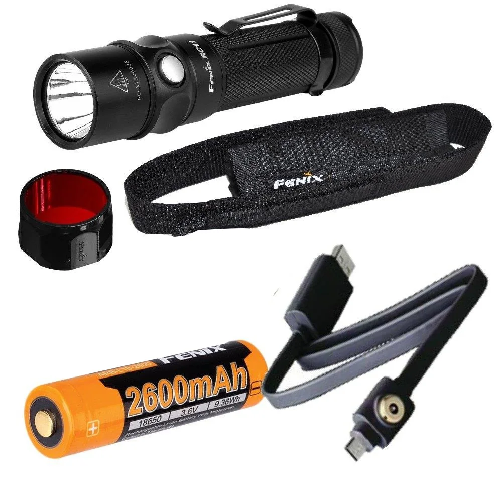 

Fenix RC11 1000 Lumen USB rechargeable CREE LED magnetic charging Flashlight EDC with 18650 Li-ion battery,AOF-S+ Red filter