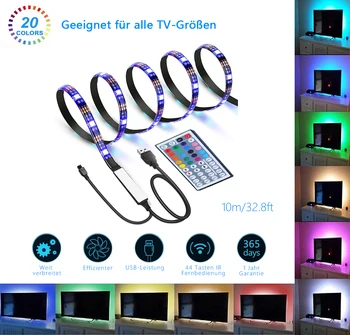 

SMD 5050 RGB LED Strip Waterproof 10M 300LED DC 12V LED Light Strips Flexible Neon Tape Monochrome UK/EU Plug