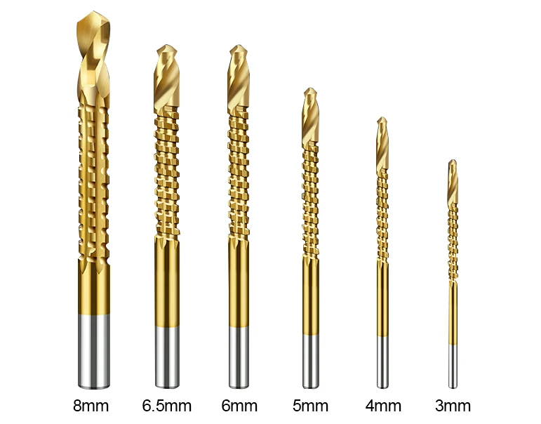 LANNERET 6PCSS Power Drill & Saw Set HSS Steel Titanium Coated Woodworking Wood Twist Drill Bit (3)