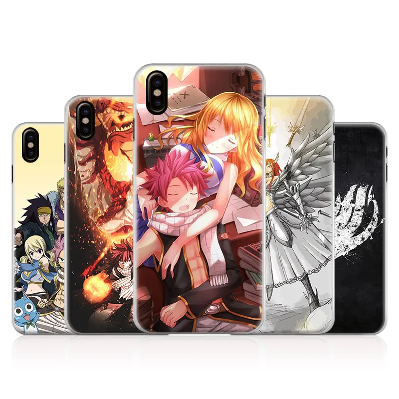 

Fairy Tail Natsu Lucy Erza Anime Coque For Apple iPhone X 8Plus 8 7Plus 7 6sPlus 6s 6Plus 6 5 5S SE Phone Case Cover Shell