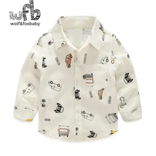 Рубашки для детей от 2 до 8 лет розница Модная детская одежда с длинным рукавом отложным воротником с принтом машин из мультфильма весна осень зима