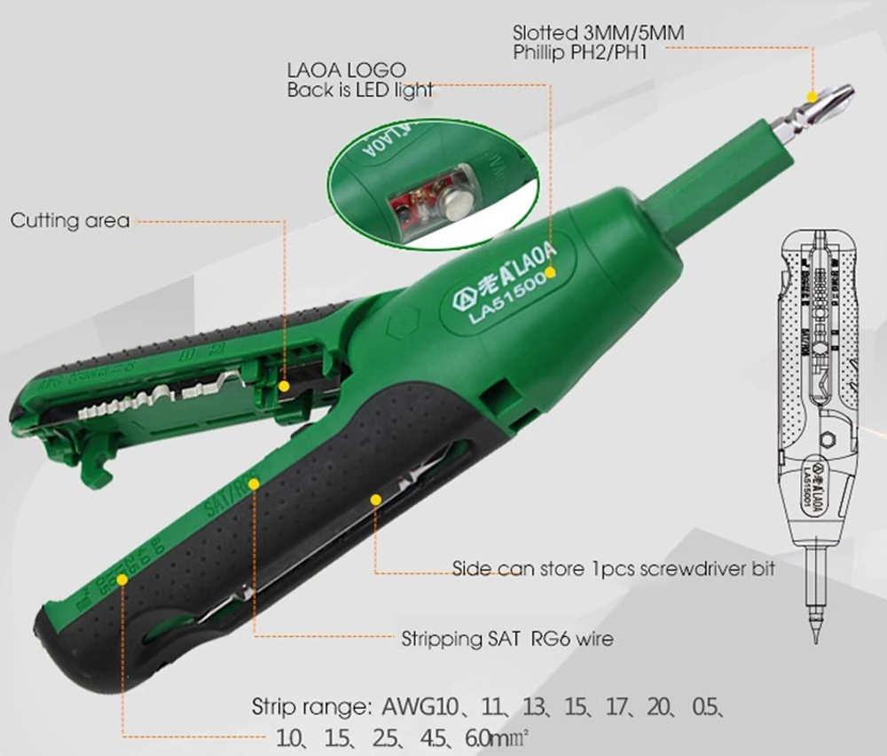 LAOA высококачественные многофункциональные плоскогубцы для зачистки проводов и отвертка, фирменные тестовые карандаши, электрические профессиональные инструменты