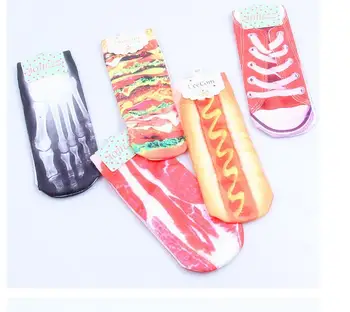 

10 pairs/lot! Hot 3D Printed Skeleton Socks Cute Skull Pork Carton Character Dollar Bill Skull Foot Funny Socks