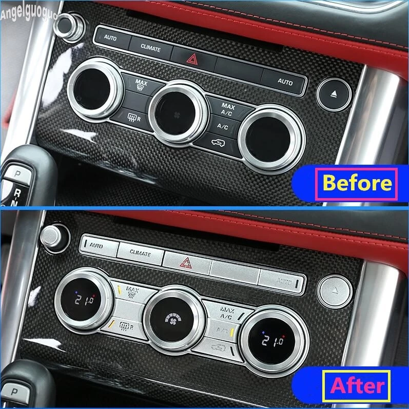 

For Land Rover Range Rover Sport Vogue SE HSE 2013-17 Car Center Console Button Volume Knob Cover AC Switch Decoration Sticker