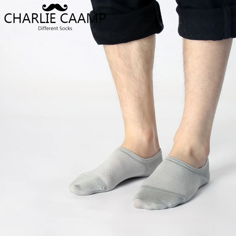 

CHARLIE CAAMP2018 Spring Summer New Bamboo Fiber Pure Color Mesh Breathable Simple &Versatile Series Men's Invisible Socks B103