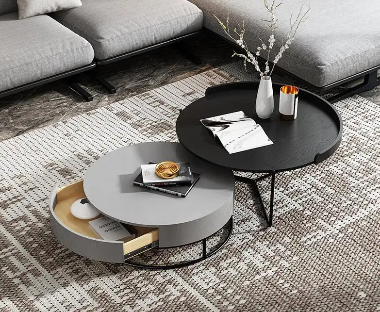 Современный простой чайный поднос маленькая семья личность черный и белый чайный столик комбинированная мебель креативная мода овальный