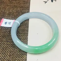 Zheru ювелирные изделия чистый натуральный жадеитовый браслет натуральный благородный лед дно зеленый цвет два цвета 54-62 мм Женский подарок