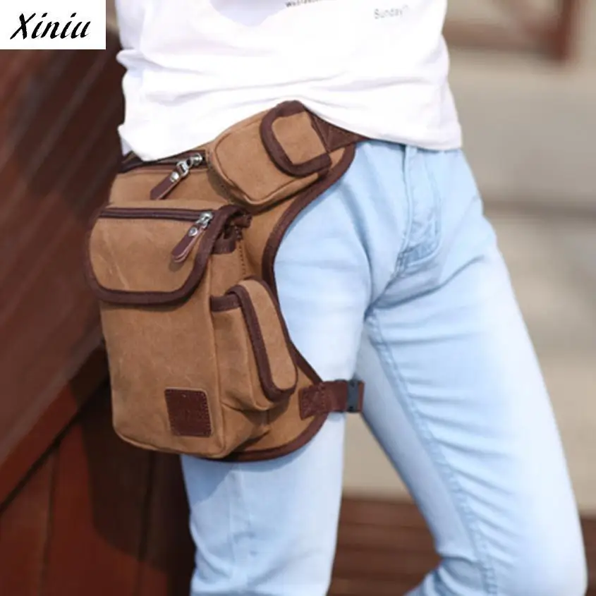 

Xiniu Multifunction Waist Bag Men Fashion Bag Canvas Adjustable Leg Bag Money Belt Bag #2132