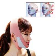 Корейская косметическая маска для лица, Тонкая Повязка для похудения, двойная маска для лица и подбородка, забота о здоровье, товары для похудения, массаж лица, D087