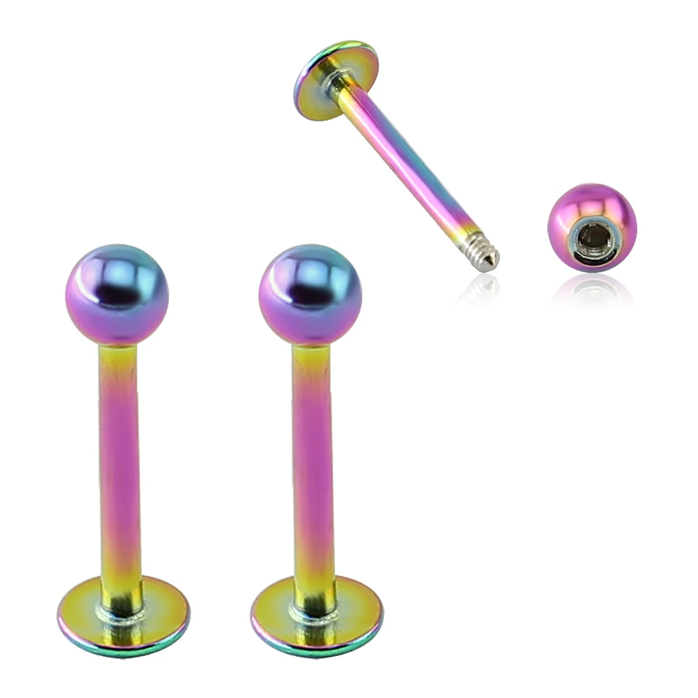 Gauge 16g Rainbow Monroe Lip Piercings Jewelry Gothic Style Labret