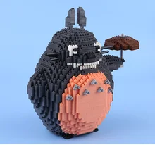 Big size Miyazaki Hayao Totoro action figure Box Building Blocks Bricks juggle Toys 1610 pcs with box gifts 23cm