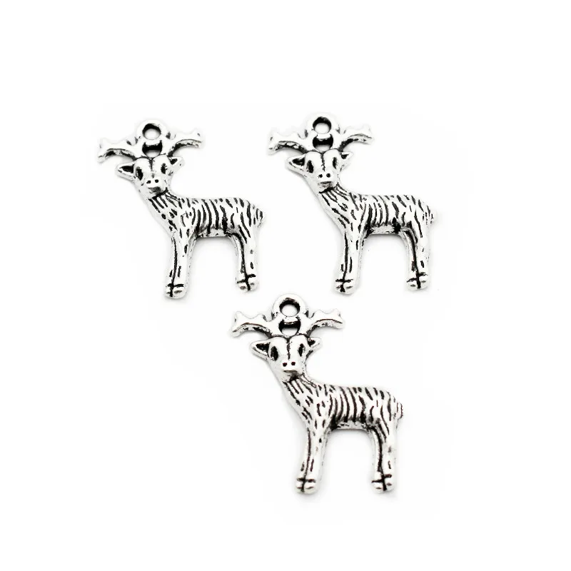 

Hot Selling 12pcs/lot Cute Fawn Silver Alloy Dangle Charms Lobster Clasp Hanging Charm Fit DIY Bracelet Bangle Jewelry