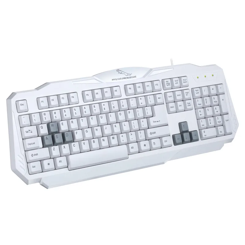 Офисная проводная USB игровая клавиатура с 108 клавишами белая домашняя матовой