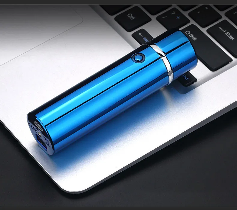 Шесть дуговых труб USB Зажигалка для сигаретная плазма табако сорняков ветрозащитный электронный - Цвет: blue