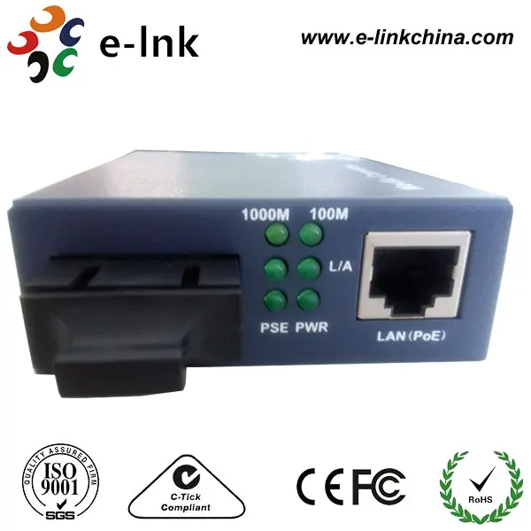 

15.4W 10/100Mbps MM Dual Fiber 2KM PoE/PSE Media Converters(External Power Supply)
