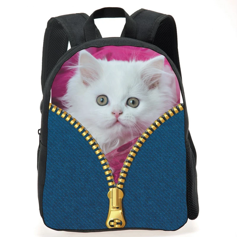 Cute Baby Boys Mini Backpack for School Cute Black Cat Printing