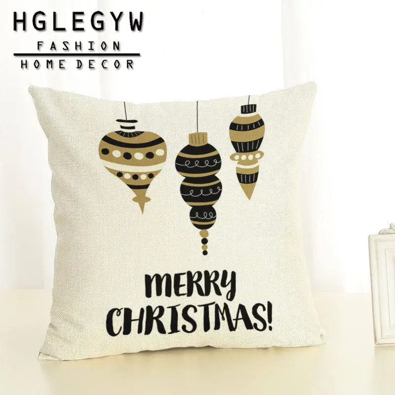 HGLEGYW Рождественская Подушка Чехол из хлопка и льна с наволочки для домашнего офиса