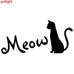 15.5CM*7.5CM Meow Cat Kitty Kitten Cute Funny Car Sticker Decal Vinyl Window Car Accessories Car Styling