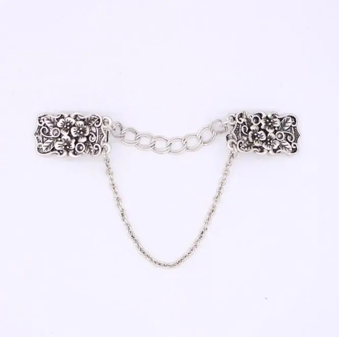

Sweater Clip Cardigan Clip Collar Clip Women Tone Filigree With Double Chain
