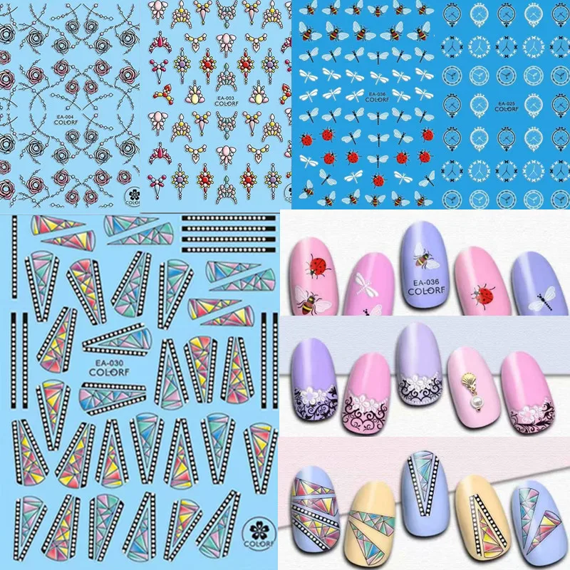

1Sheet 3D Acrylic Engraved Nail Sticker Flower Insect Nail Decals Fashion Empaistic Adhesive Nail Stickers Manicure Charms Tips