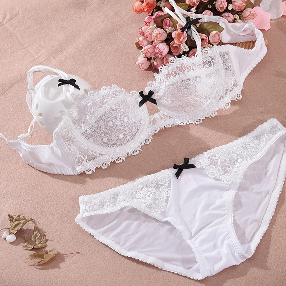 Vogue Secret New Lace Lingerie Bra Set Women Sexy Bras And Underwear Plus size Big B C D Cup With Panties Elegance Brief Sets