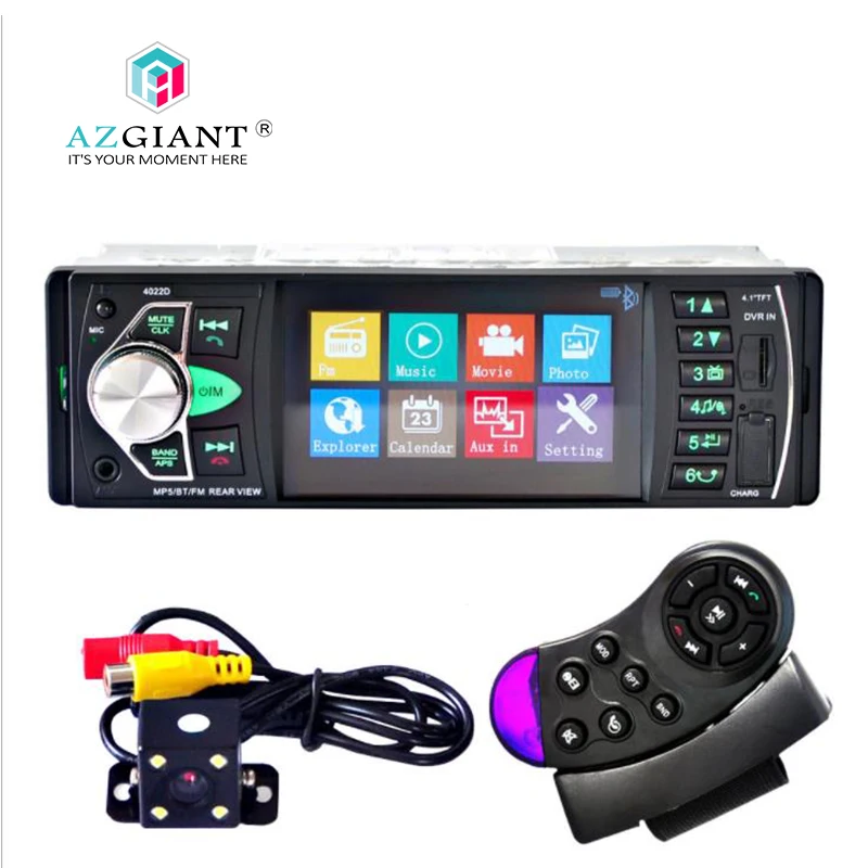 

AZGIANT Car Radio Music Player with Rear View Camera Support Bluetooth MP5/FM Transmitter Car Video with Remote Control