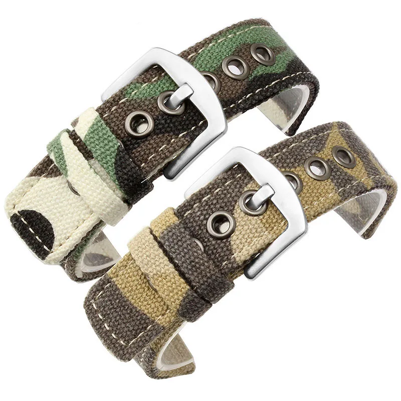 Canvas watch strap men sport leisure watchband for citizen timex seiko