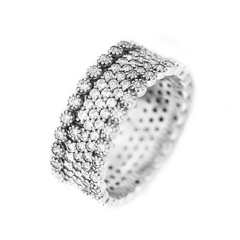 

Authentic 925 Sterling Silver Lavish Ring With Clear CZ for Women DIY Fine Jewelry SR143