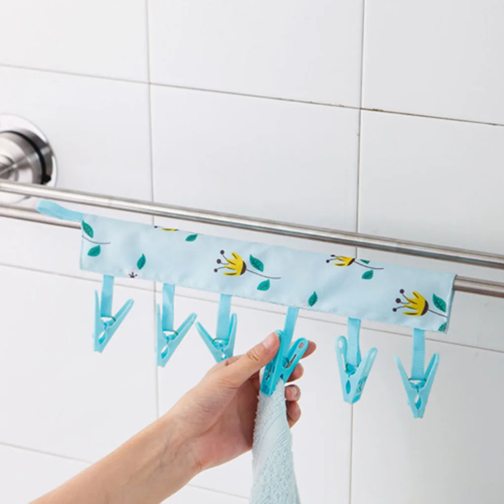 

PP Clips Polyester Cloth Rack Clothes Socks Shirts Travel Portable Folding Hanging Laundry Drying Hanger