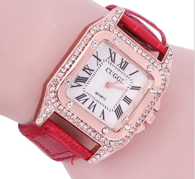 

Hot 2019 New Arrival Luxury Women square Full Diamond Bracelet Watch Analog Quartz Movement Wrist Watch