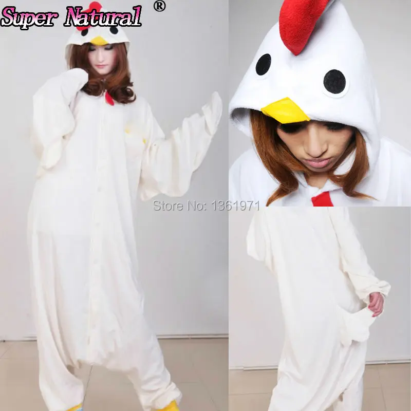 HKSNG Белый Черный Петух Курица кигу пижамы животных зимние теплые женские комбинезоны для взрослых вечерние пижамы с капюшоном для косплея кигурум