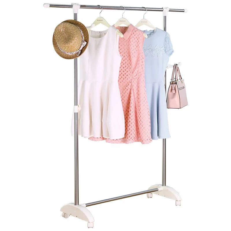 Byn Length Adjustable Metal Stainless Steel Single Pole Clothes Rack