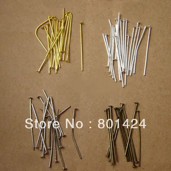 

free shipping 1300pcs 87-12 16mm silver/gold/rhodium plated head pins jewelry finding(16*0.7mm)