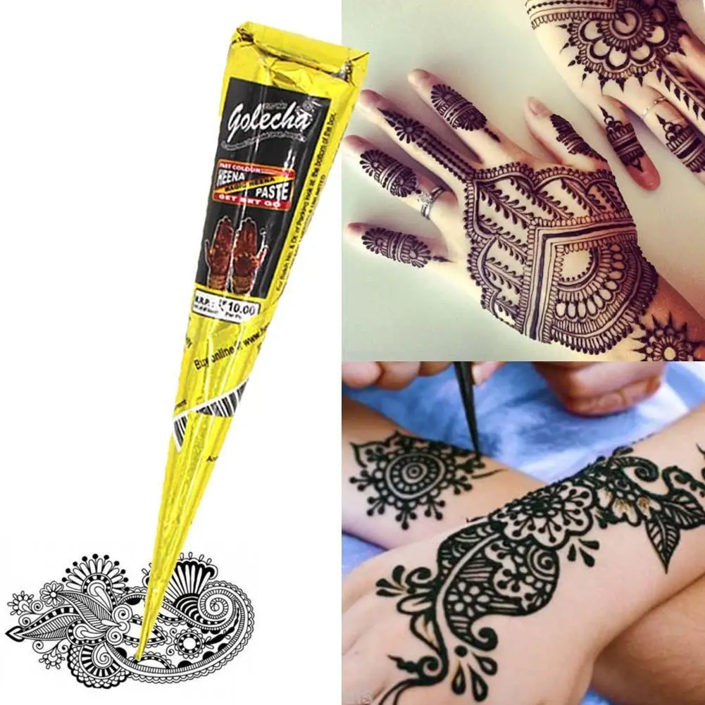 

Body Paint Henna Cones Indian Henna Tattoo Paste For Temporary Tattoo body art Sticker Mehndi Body Paint Black Tattoo Paste