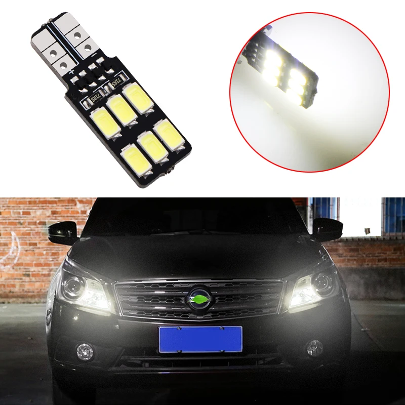 

1x T10 LED Bulbs W5W Canbus 12V 24SMD 5000K White Car Interior Reading Light Wedge Side License Plate 5W5 LED Free Error 194 168