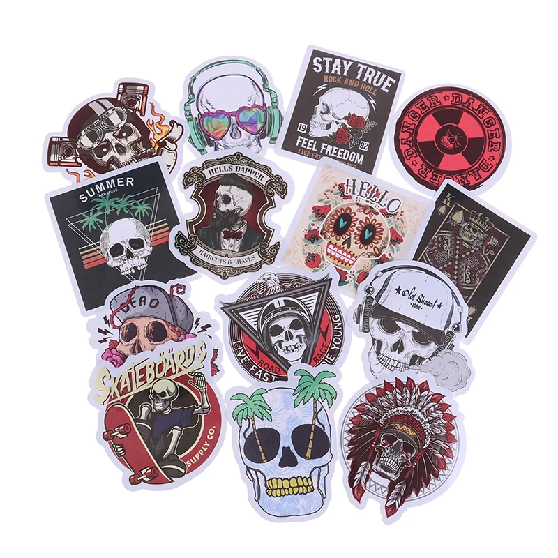 

50 PCS Scrapbooking Laptop Skateboard Suitcase Guitar Car Punk Skeleton Sticker Graffiti Skull Rock Motorcycle Stickers to DIY
