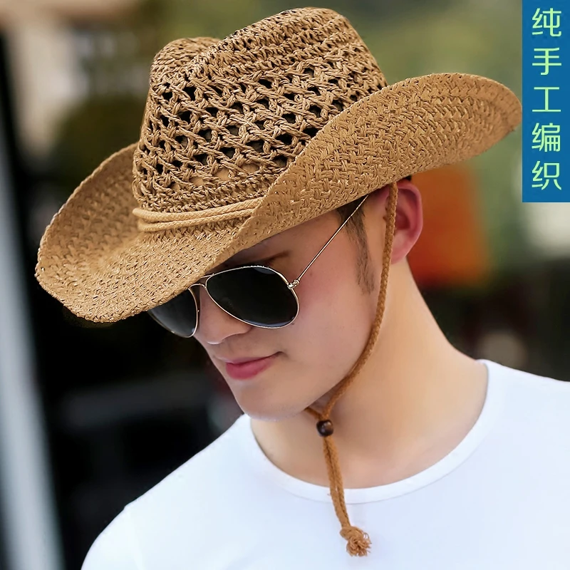 الذكور الصيف قبعة الشمس الصيد كاوبوي سترو قبعة الرجال الكبار في التظليل الشمس قبعة شاطئ السفر B-8275 الذكور الصيف قبعة الشمس الصيد كاوبوي سترو قبعة الرجال الكبار في التظليل الشمس قبعة شاطئ السفر B-8275