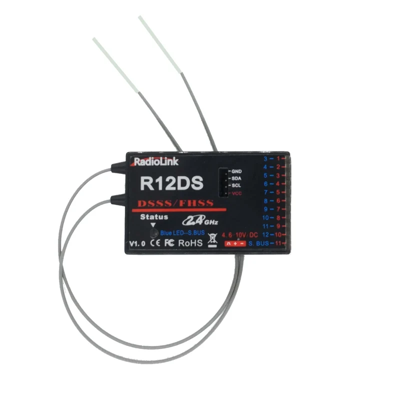 

2.4Ghz RadioLink R12DS 12CH 12 Channel Receiver For RadioLink AT10 AT10II Transmitter remote controller