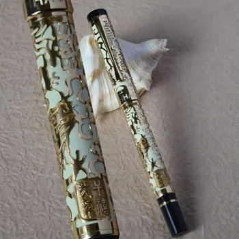 

JINHAO 5000 DRAGON EMBOSSED ROLLER BALL PEN WHITE AND GOLDEN