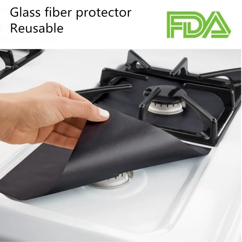 4 pcs/set Reusable Gas Stove Burner Cover Non stick Stove top Burner