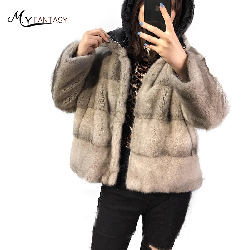 M.Y.FANSTY 2018 Winter New Women's Imports Mink Coat Real Fur Coat With
