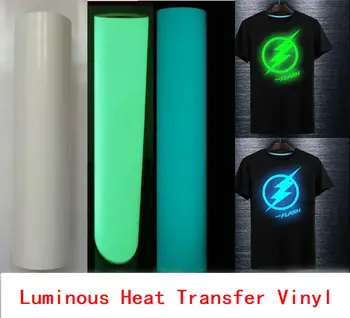 

Free shipping 1 sheet 10"x40"/25cmx100cm Luminous Heat Transfer Vinyl noctilucent Glow in Dark T-shirt Iron On HTV Printing