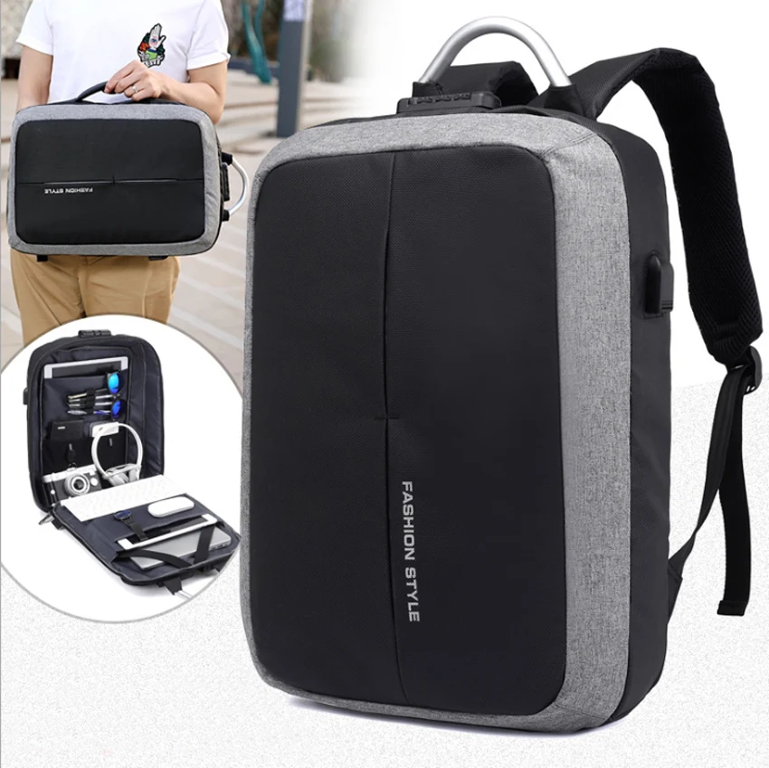 Нейлоновый рюкзак для ноутбука 15 6 4 дюйма с usb интерфейсом и замком паролей