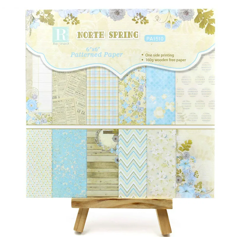 

KSCRAFT 12pcs 6" Single-side Printed vintage pattern creative papercraft art paper handmade scrapbooking kit set book